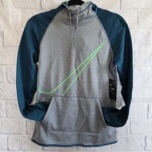 Nike Women's Hoodie Therma Dri-Fit Gray And Green NWT XS